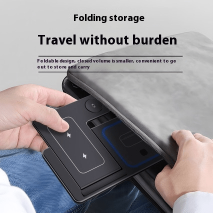 3 In 1 LED Fast Wireless Charger Stand Foldable Charging Station - rich route empire