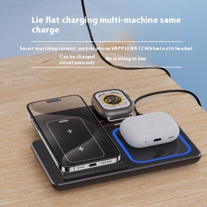 3 In 1 LED Fast Wireless Charger Stand Foldable Charging Station - rich route empire