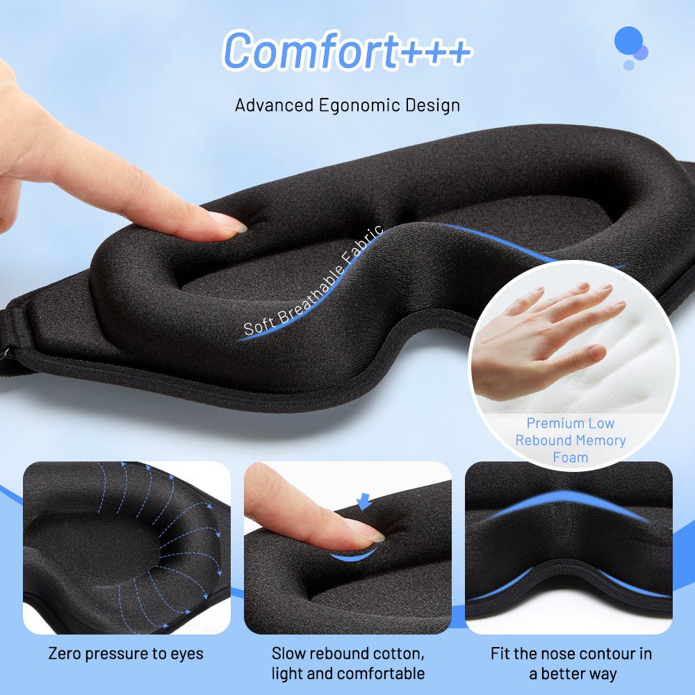 3D Natural Memory Foam Sleep Mask for Comfort - rich route empire