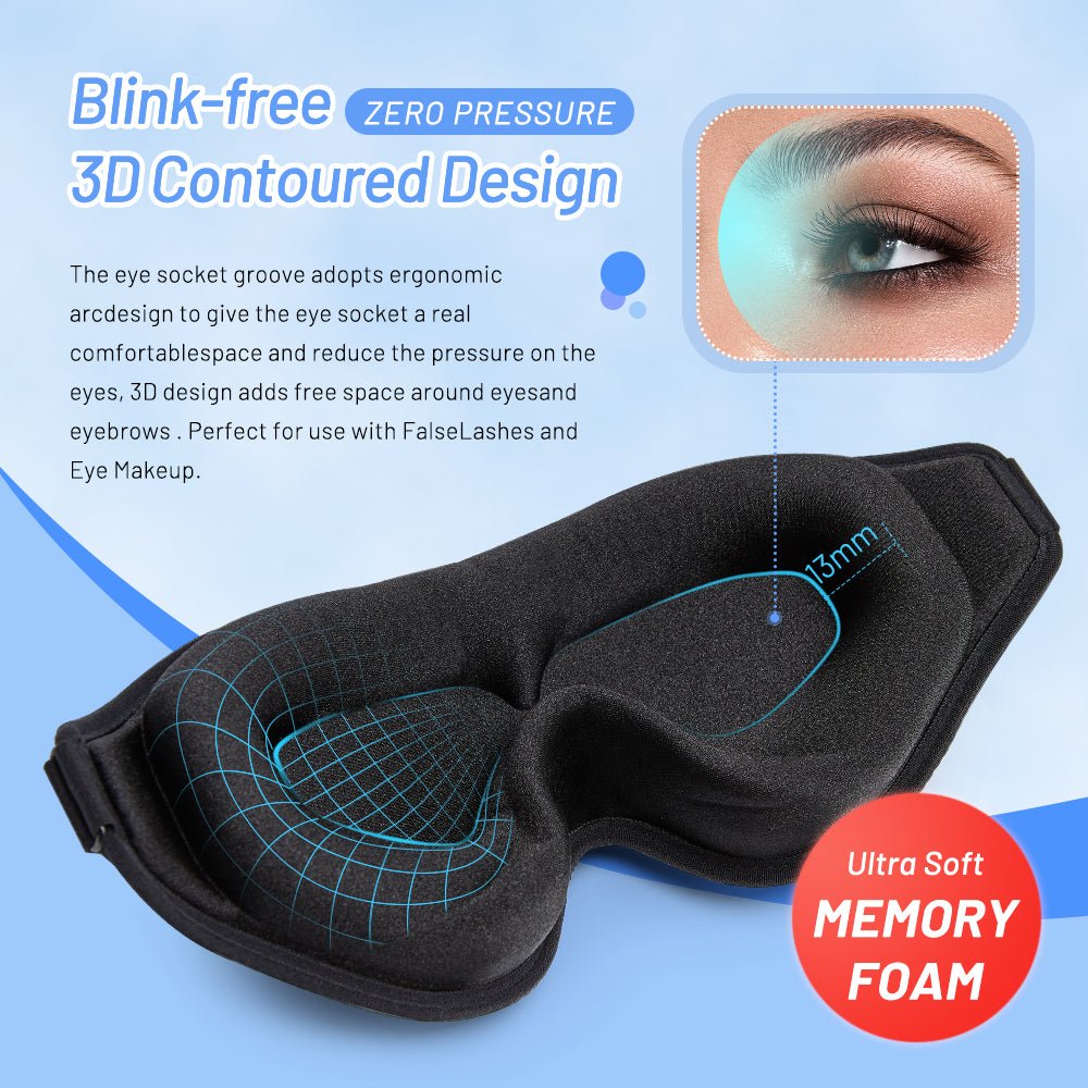 3D Natural Memory Foam Sleep Mask for Comfort - rich route empire